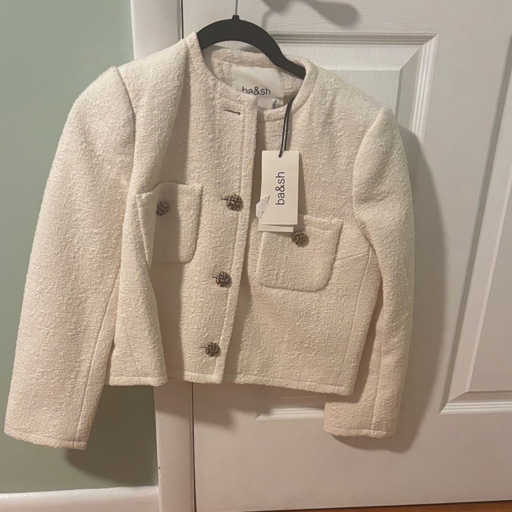 Ba&sh Ivory Textured Blazer